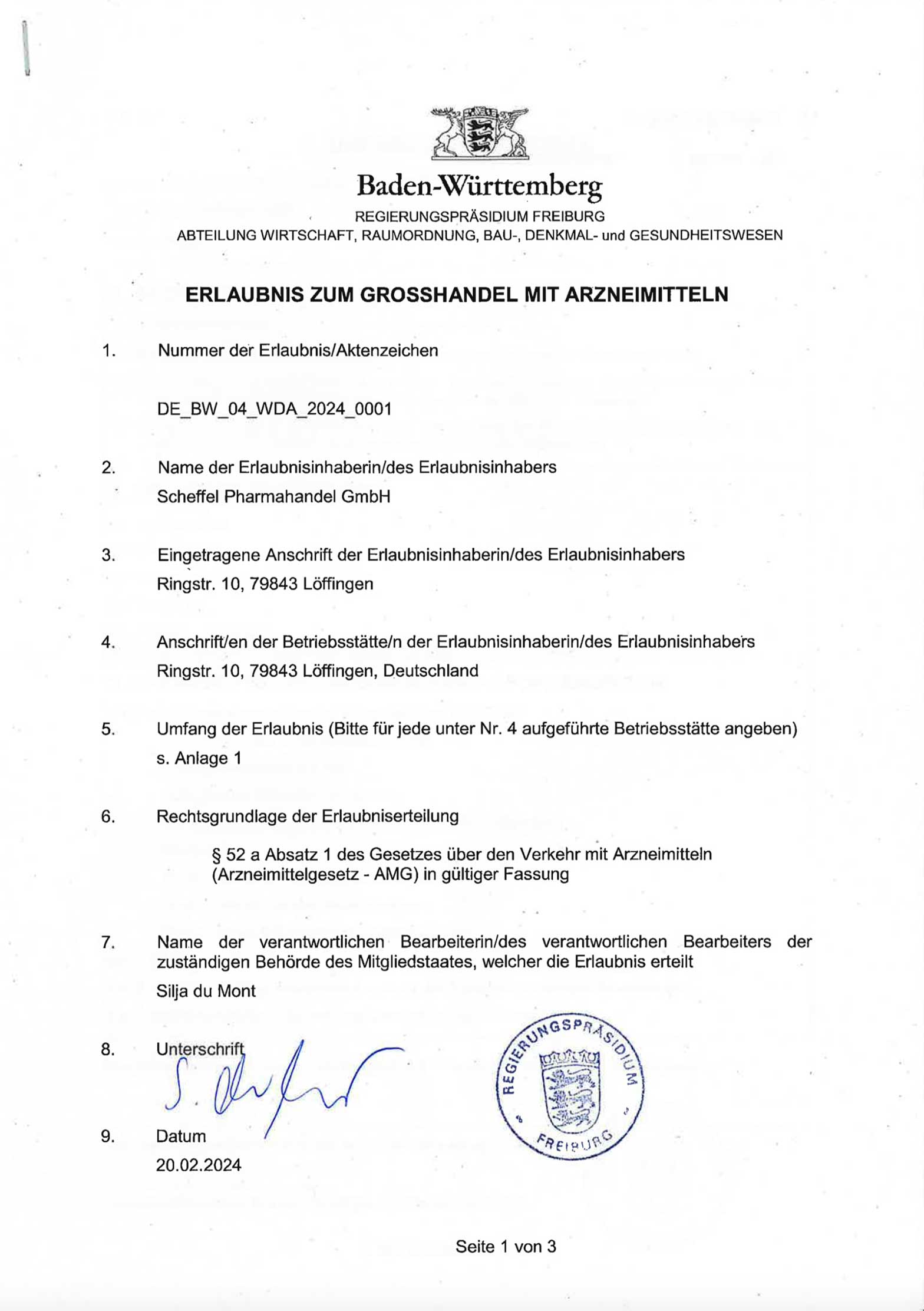 2024_02_24 Großhandelserlaubnis SPH Regierungspräsidium Freiburg